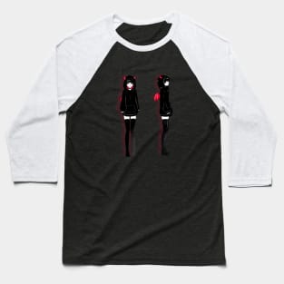 Gothic Demon Anime Girl Baseball T-Shirt